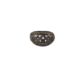 .925 DOME RING SILVER GOLD 7