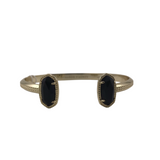 KENDRA SCOTT NWT$55 CUFF GEMSTONE BRACELET GOLDTONE BLACK
