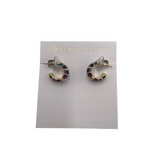 KENDRA SCOTT SMALL DOUBLE HOOPS EARRINGS MULTI