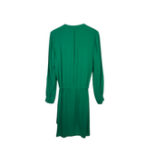 DIANE VON FURSTENBERG TIE WAIST LONG SLEEVE DESIGNER DRESS GREEN 4