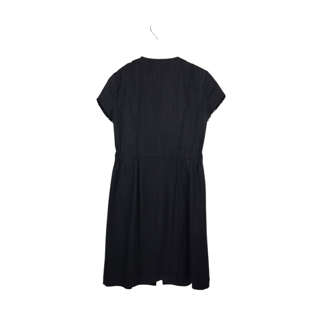 WORTH NEW YORK ZIP FRONT CAP SLEEVE DESIGNER DRESS BLACK 6