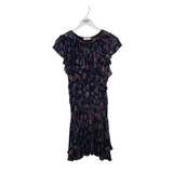 RAMY BROOK RET$425 FLUTTER SLEEVE MINI DESIGNER DRESS NAVY PURPLE SMALLP
