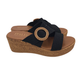 ITALIAN SHOEMAKERS PLATFORM SANDAL SHOES BLACK 7