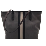 COACH CANVAS TOTE HANDBAG BLACK GRAY