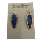 KENDRA SCOTT ARROW HEAD EARRINGS GOLDTONE NAVY