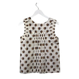 CHLOE CHRYSANTHEMUM SLEEVELESS TOP SILK LUXE TOP WHITE TAN 38