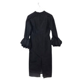 GUCCI NWT$6871 RUFFLE SLEEVE LUXE DRESS BLACK 40
