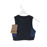 BURBERRY LONDON ZIP CROP TOP LUXE TOP BLACK BLUE XS