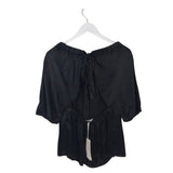 NWT SHORT SLEEVE OPEN BACK DESIGNER TOP BLACK 8