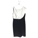 ST JOHN NWT$1595 STUDDED SLEEVELESS DESIGNER DRESS BLACK WHITE 12