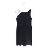 ST JOHN NWT$1595 STUDDED SLEEVELESS DESIGNER DRESS BLACK WHITE 12