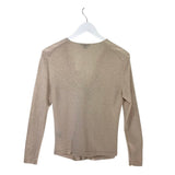 LAFAYETTE 148 GLITTER KNIT TWIST LONG SLEEVE DESIGNER TOP GOLD MEDIUM