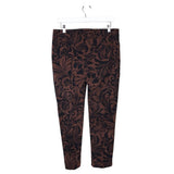 CHICO'S PRINT CROP PANT BROWN BLACK 1P