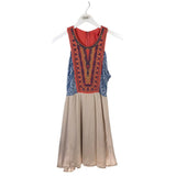 CHELSEA & VIOLET EMBROIDERED SLEEVELESS DRESS CORAL CREAM MEDIUM