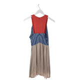 CHELSEA & VIOLET EMBROIDERED SLEEVELESS DRESS CORAL CREAM MEDIUM