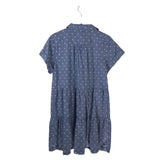 LOFT DOTS SHORT SLEEVE BUTTON DOWN DRESS BLUE WHITE LP
