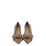 ROTHY’S RET$165 KNOT POINT-TOE SHOES SILVER BEIGE 9