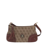 DOONEY & BOURKE MONOGRAM SHOULDER HANDBAG BROWN TAUPE 11.5x7x2
