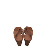 SUEDE WEDGE SANDAL SHOES CARAMEL 9
