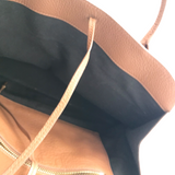 VINCE RET$498 LEATHER SATCHEL HANDBAG BROWN 14.5x9”x4