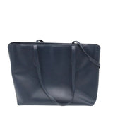 KATE SPADE LEATHER TOTE W/ CHARM HANDBAG NAVY 15”x11”x5
