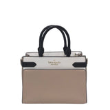 KATE SPADE SATCHEL W/ CROSSBODY HANDBAG BEIGE WHITE 10.5x7.5x5
