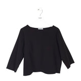 DUSAN 3/4 SLEEVE DESIGNER TOP BLACK XLARGE