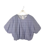 MARC NEW YORK PUFF SLEEVE TOP BLUE WHITE LARGE