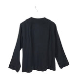 FLAX LINEN LONG SLEEVE BLOUSE BLACK SMALL