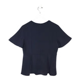 ANN TAYLOR PEPLUM SHORT SLEEVE TOP NAVY 8P