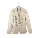 VERONICA BEARD COTTON LONG SLEEVE DESIGNER BLAZER CREAM 4