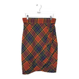 PLENTY TWEED PLAID PENCIL SKIRT ORANGE MULTI 6