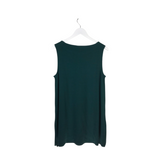 EILEEN FISHER KNIT SLEEVELESS DESIGNER TOP FOREST MEDIUM