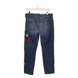 7 FOR ALL MANKIND EMBROIDERED DESIGNER JEANS BLUE RED 29