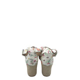 BAMBOO ESPADRILLE FLORAL SANDAL SHOES WHITE PINK 6
