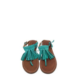 LUCKY BRAND FRINGE FLAT SANDAL SHOES GREEN 7.5M