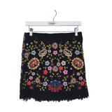 FRENCH CONNECTION NWT EMBROIDERED PENCIL DESIGNER SKIRT BLACK OLIVE 4