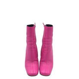 RET$540 LEATHER HEEL ANKLE DESIGNER BOOTS PINK 7