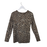 CHICO'S ANIMAL PRINT TEE LONG SLEEVE TOP CREAM BLACK 1