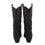 CORRAL RET$250 PYTHON WESTERN BOOTS BROWN BLACK 7.5