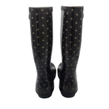 UGG CALF RAINBOOT BOOTS BLACK TAUPE 8