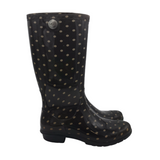 UGG CALF RAINBOOT BOOTS BLACK TAUPE 8