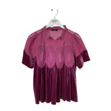 FATE VELVET SHORT SLEEVE TOP MAROON SMALL