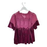 FATE VELVET SHORT SLEEVE TOP MAROON SMALL