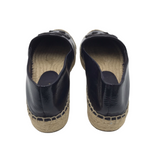 TORY BURCH RET$250 PATENT LEATHER ESPADRILLE SLIP ON SHOES NAVY BEIGE 6M