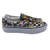 VANS PRINT SLIP ON SNEAKER SHOES WHITE MLTI 7.5