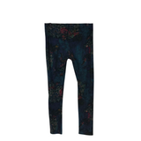 JW LOS ANGELES FLORAL LEGGING DESIGNER PANT NAVY TEAL SMALL