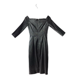 THEIA RET$645 METALLIC 3/4 SLEEVE OFF SHOULDER DESIGNER DRESS SILVER 6