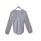 VERONICA BEARD PEASANT TOP LONG SLEEVE DESIGNER TOP WHITE LARGE