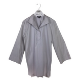 LAFAYETTE 148 POPOVER TUNIC STRIPE LONG SLEEVE DESIGNER TOP LT GREY LARGE